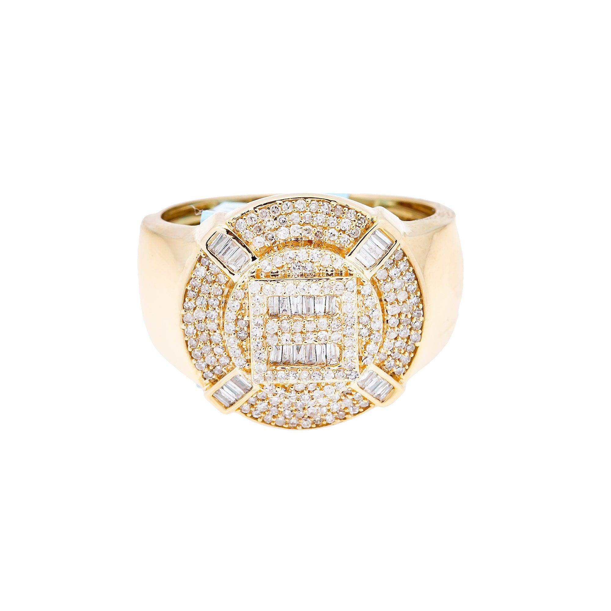 14K YELLOW GOLD MEN'S RING WITH 0.78 CT DIAMONDS