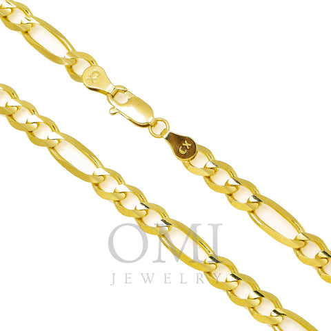 14k Yellow Gold 4.87mm Figaro Chain Available In Sizes 18