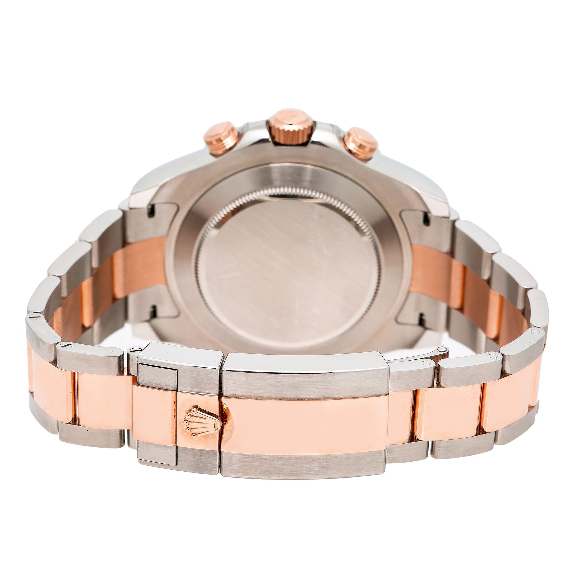 Rolex Yacht-Master II 44MM 116681 White Dial Blue Bezel Two Tone 18K Rose Gold Oyster Bracelet