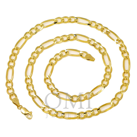 14k Yellow Gold 4.87mm Figaro Chain Available In Sizes 18