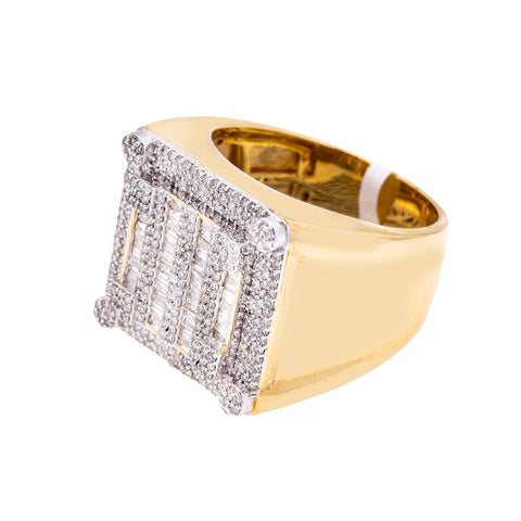 14K YELLOW GOLD MEN'S RING WITH 1.21 CT DIAMONDS