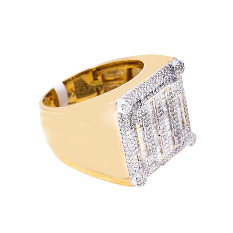 14K YELLOW GOLD MEN'S RING WITH 1.21 CT DIAMONDS