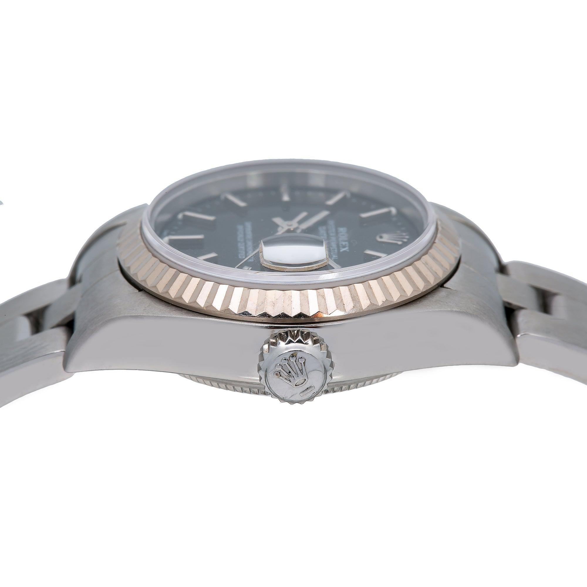 Rolex Datejust 26MM 79174 Black Dial Fluted Bezel Stainless Steel Oyster Bracelet