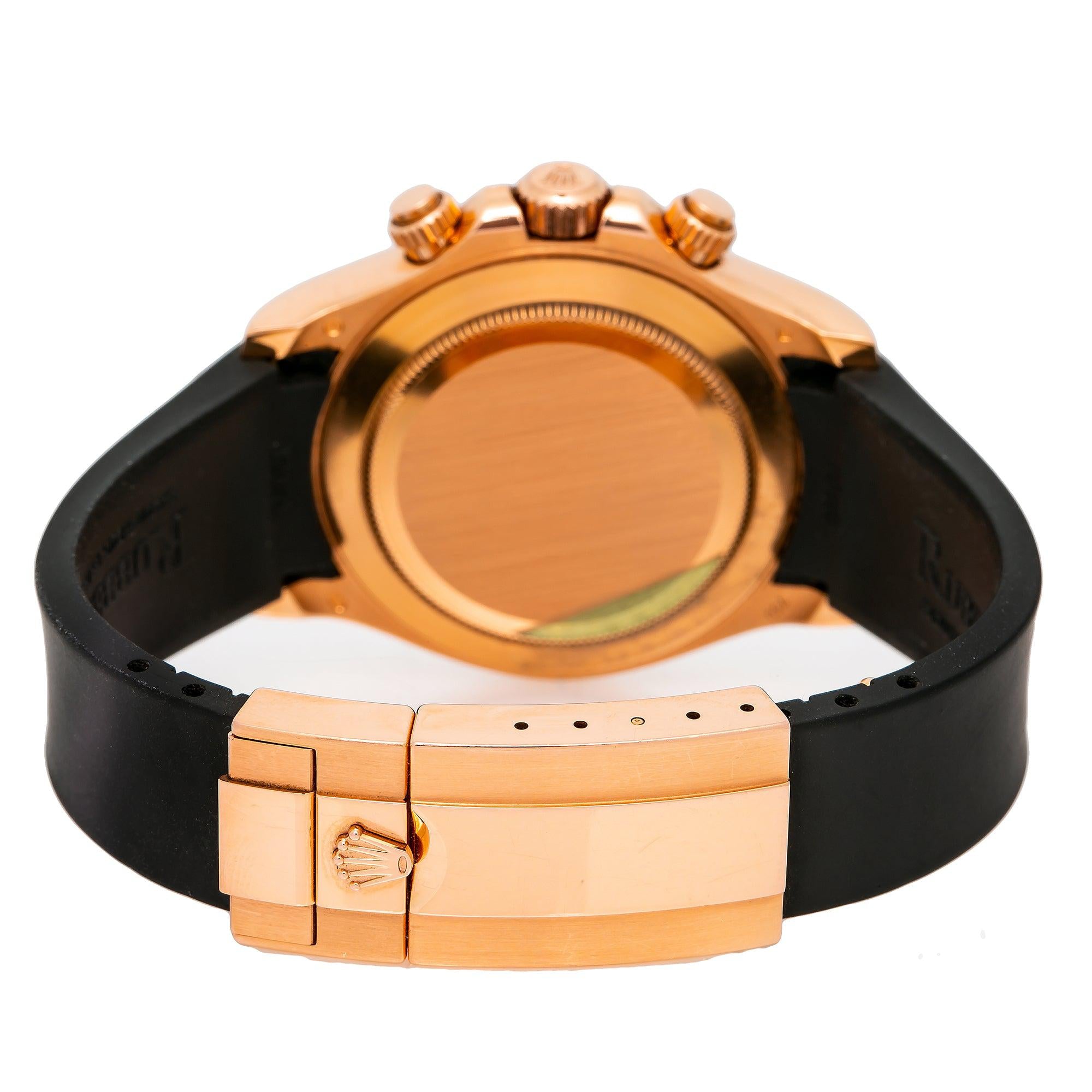 Rolex Cosmograph Daytona 40MM 116515 Chocolate Arabic Dial Black Ceramic Tachymeter Bezel Black Rubber Strap