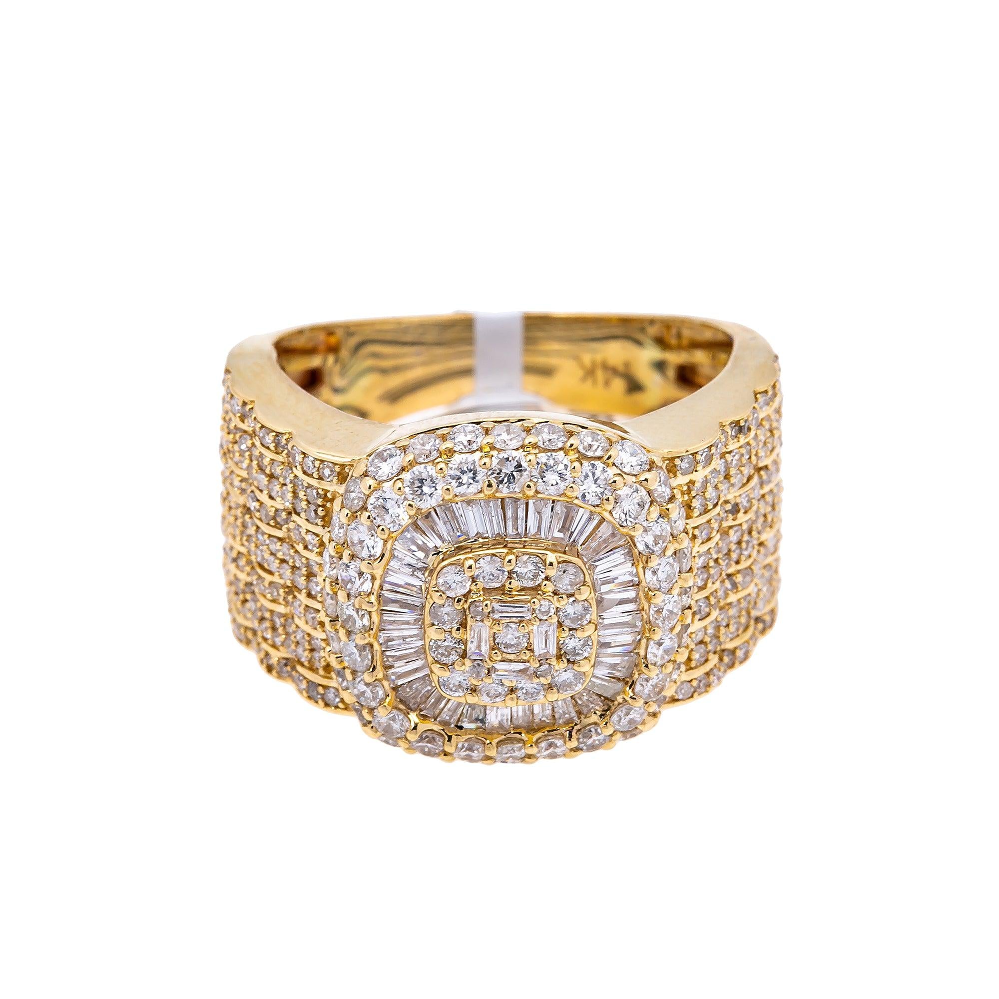 14K YELLOW GOLD MEN'S RING WITH 2.25 CT DIAMONDS