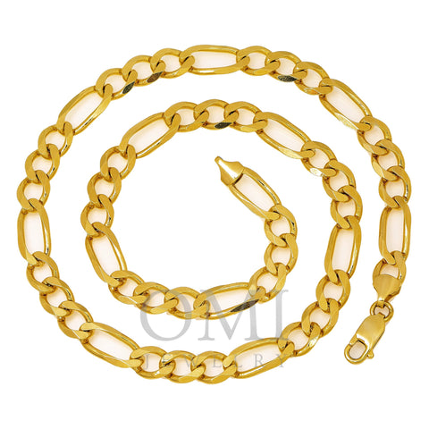 14k Yellow Gold 8mm Figaro Chain Available In Sizes 18