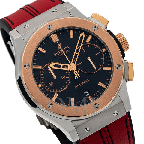 Hublot Classic Fusion Chronograph 521.NO.1181.LR  45MM Black Dial With Red Leather Bracelet