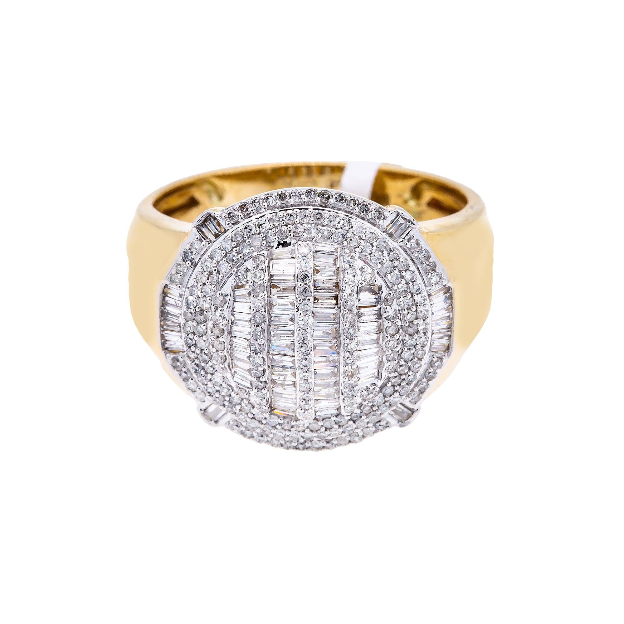 14K YELLOW GOLD MEN'S RING WITH 1.02 CT DIAMONDS