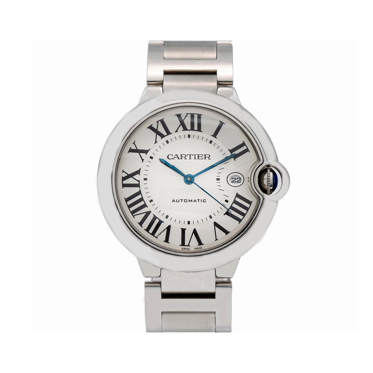 Cartier Ballon Bleu 42MM W69012Z4 Silver Roman Dial Stainless Steel Bracelet