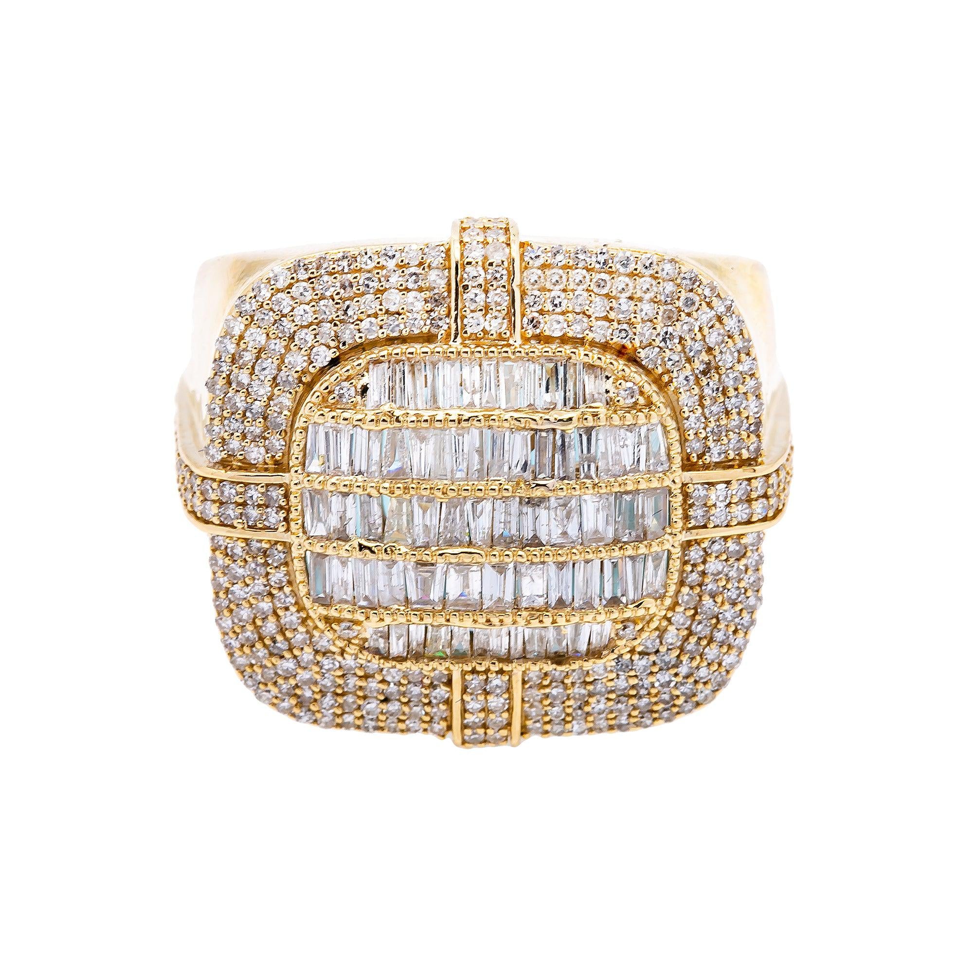 14K YELLOW GOLD MEN'S RING WITH 1.81 CT DIAMONDS