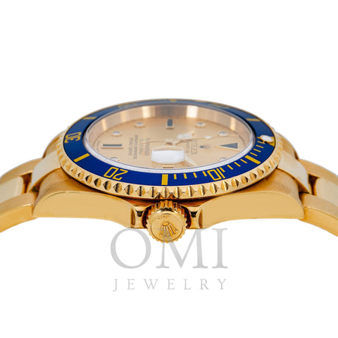 Rolex Submariner Date 16618 40MM Champagne Dial With Yellow Gold Oyster Bracelet