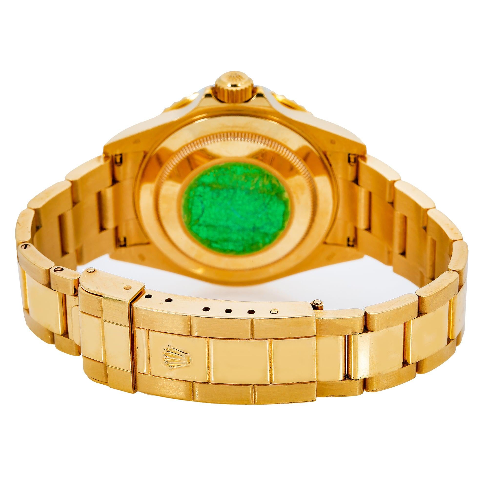 Rolex Submariner Date 40MM 16618 Champagne Diamond Dial Blue Ceramic Bezel 18K Yellow Gold Oyster Bracelet