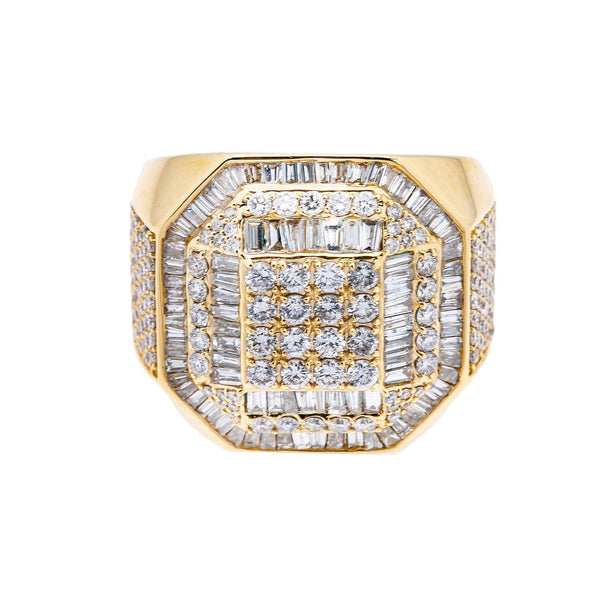 14K YELLOW GOLD MEN'S RING WITH 3.45 CT DIAMONDS