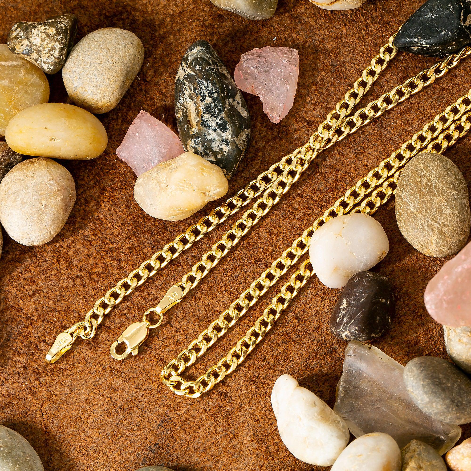 10k Yellow Gold 3mm Hollow Cuban Chain Available In Sizes 18"-26"