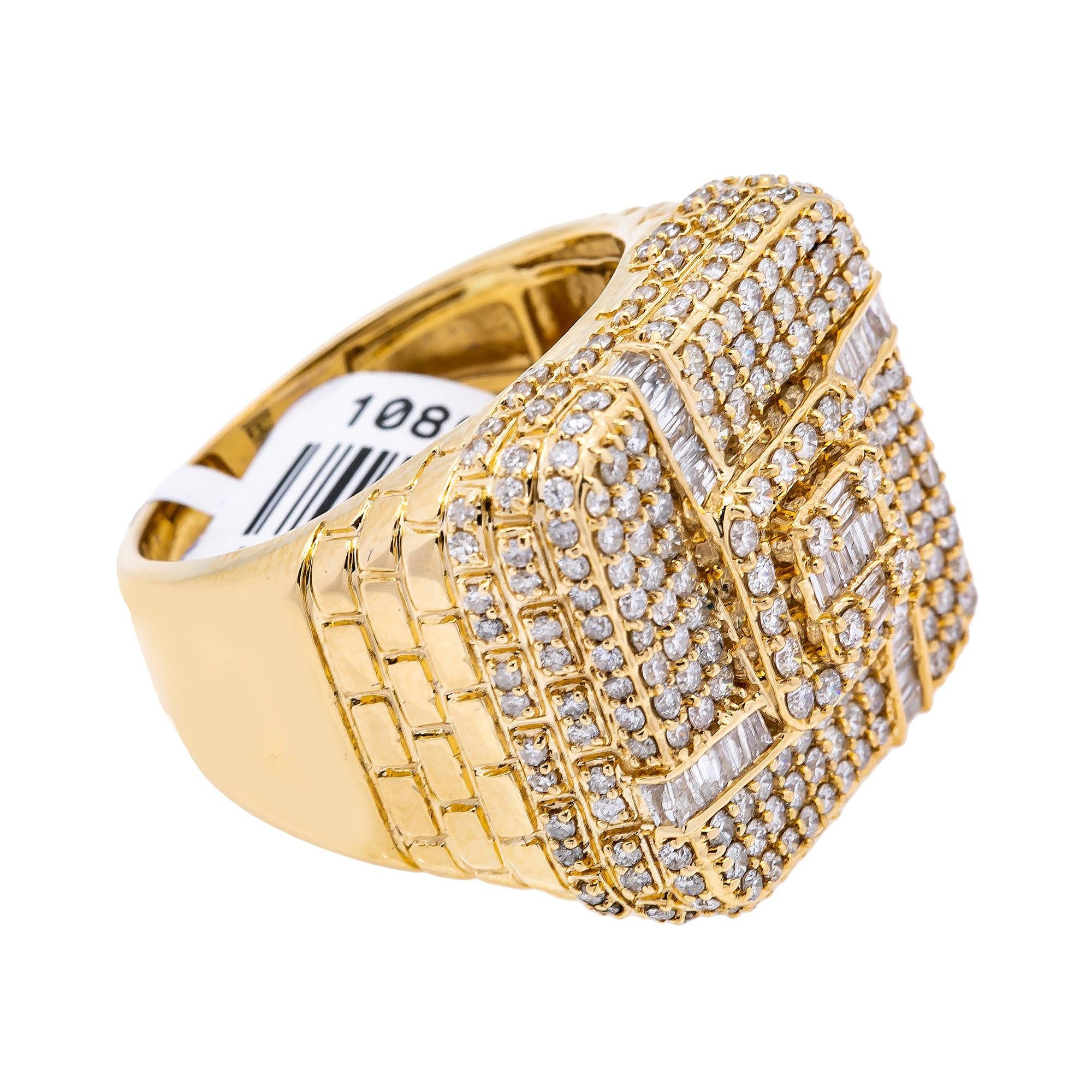 14K YELLOW GOLD MEN'S RING WITH 2.37 CT DIAMONDS