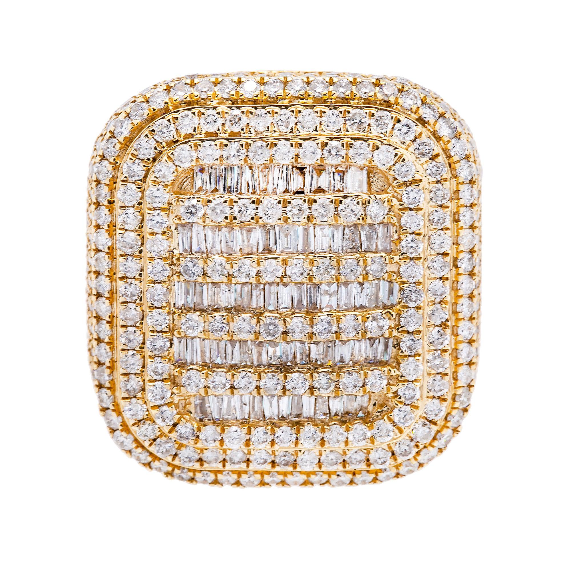 14K YELLOW GOLD MEN'S RING WITH 5.44 CT DIAMONDS