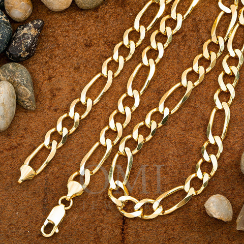 14k Yellow Gold 8mm Figaro Chain Available In Sizes 18