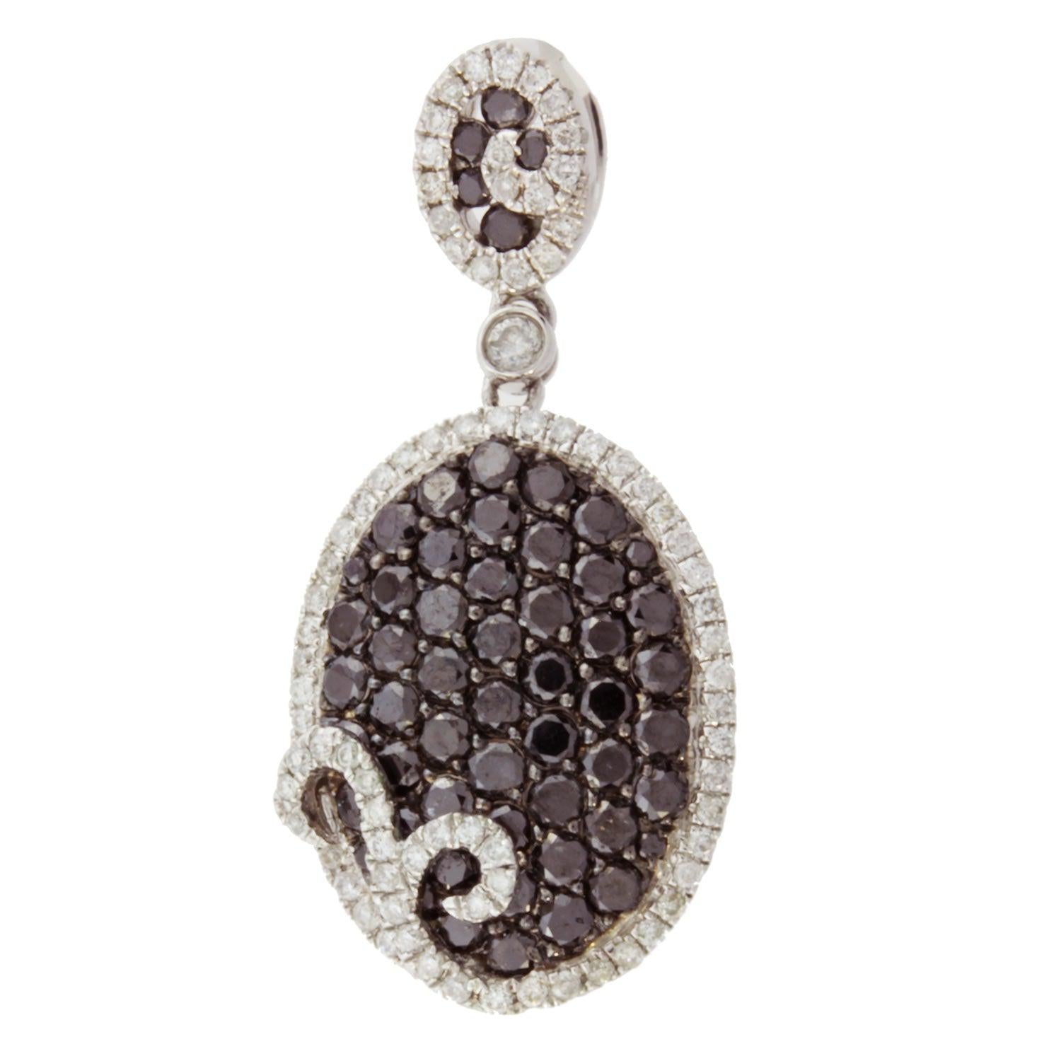 Ladies Black and White Diamond Pendant