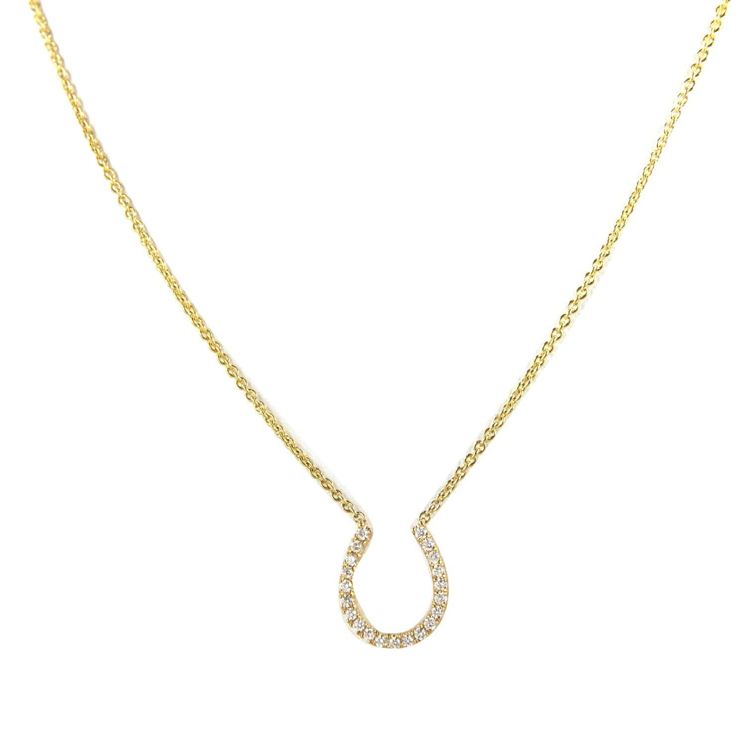 Diamond Horseshoe Pendant with Chain