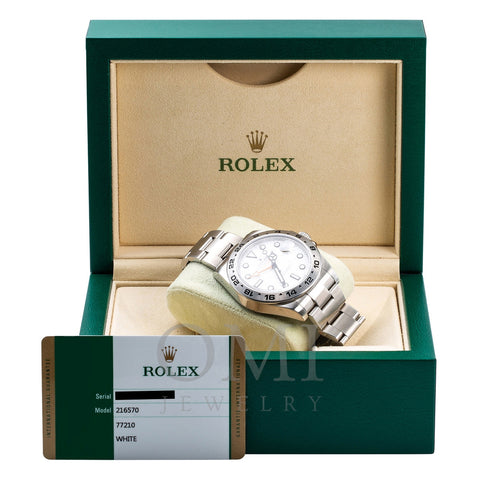 Stainless Steel Rolex Explorer II 216570 42mm White Dial