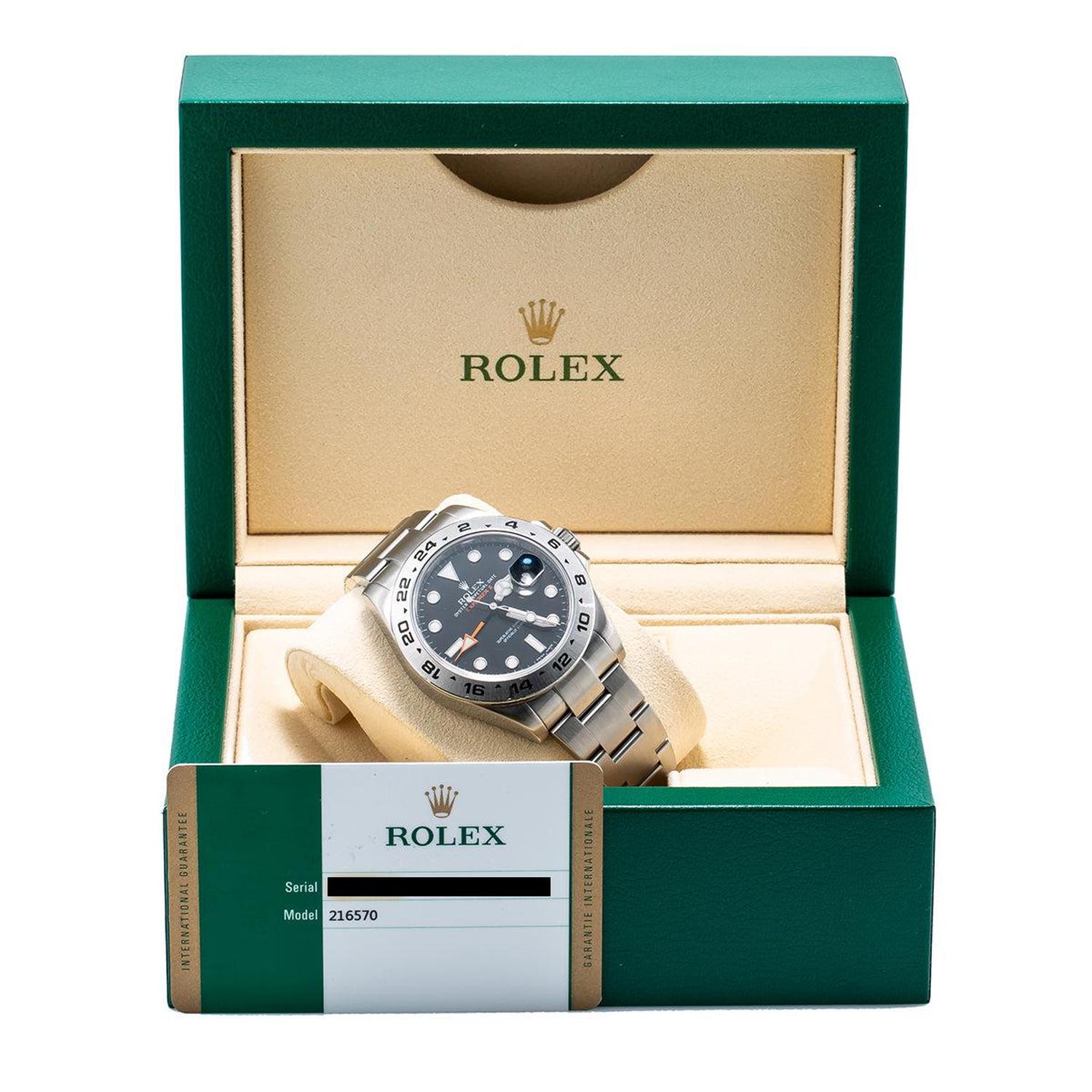 Rolex Explorer II 42MM 216570 Black Dial Stainless Steel Bezel Stainless Steel Oyster Bracelet