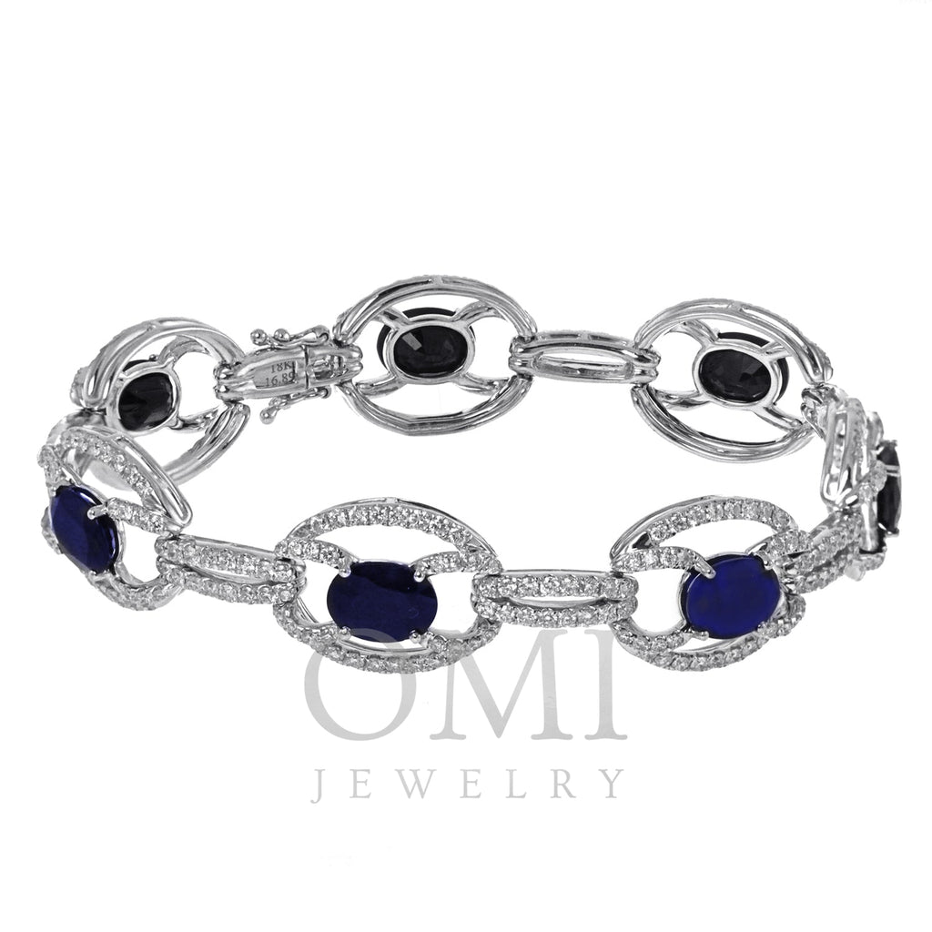 Ladies Diamond and Sapphire Tennis Bracelet