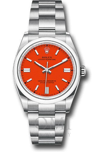 Rolex Oyster Perpetual 126000 36MM Coral Red Dial With Oyster Bracelet