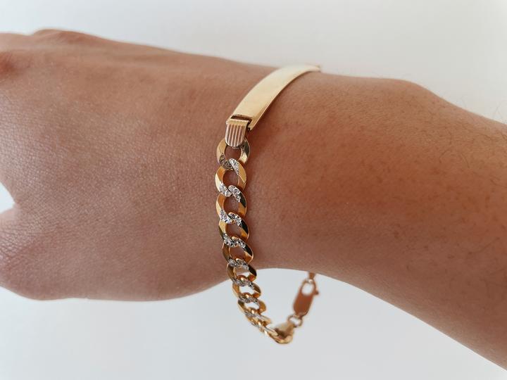 14k Curb Link 24" 3.6mm  14k 8.5" ID Bracelet 6.9mm MIL00840 size 10.5