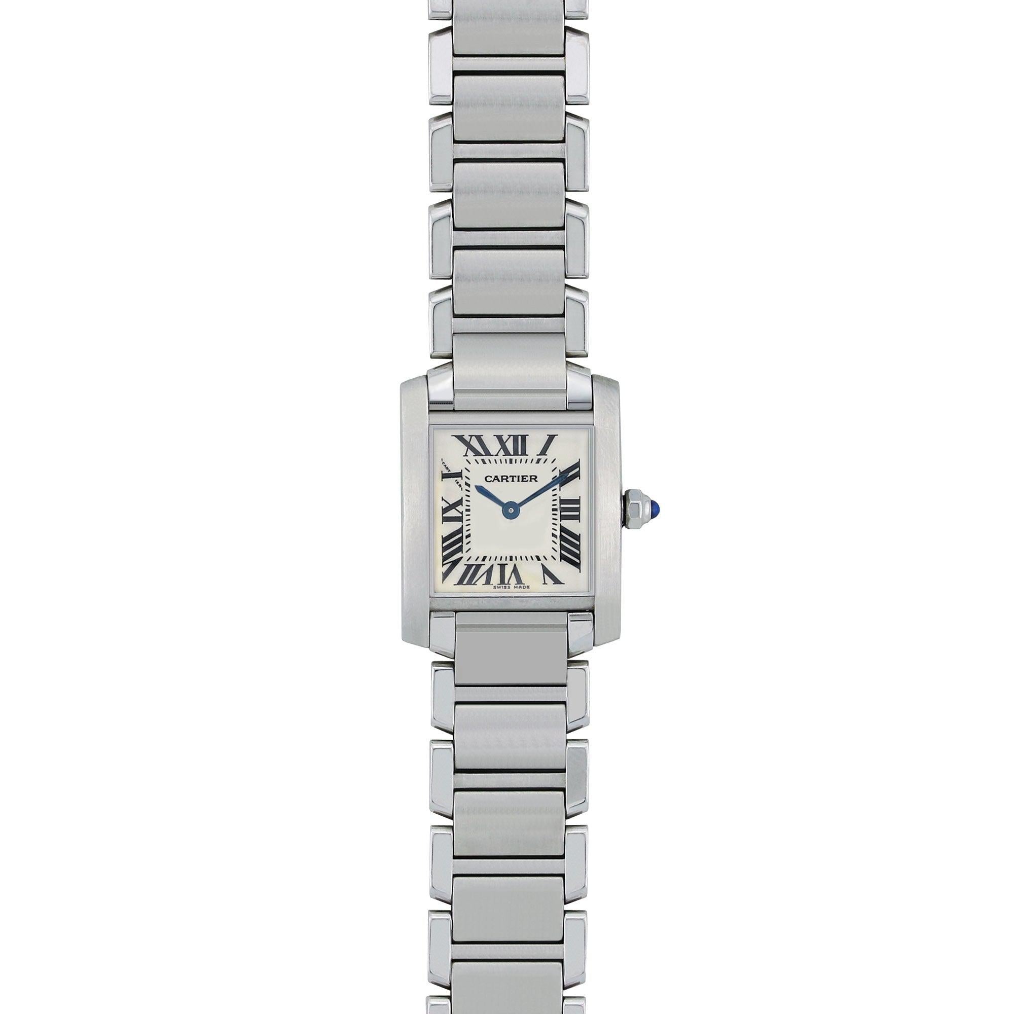 Cartier Tank Française 20MM W51008Q3 Silver Roman Dial Stainless Steel Bracelet