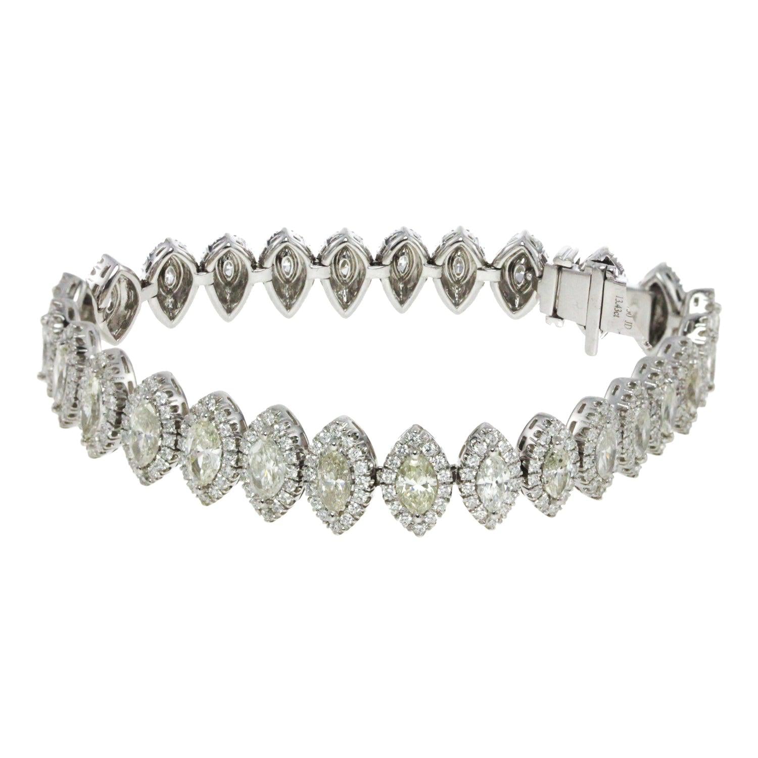 Ladies Marquise Diamond Tennis Bracelet
