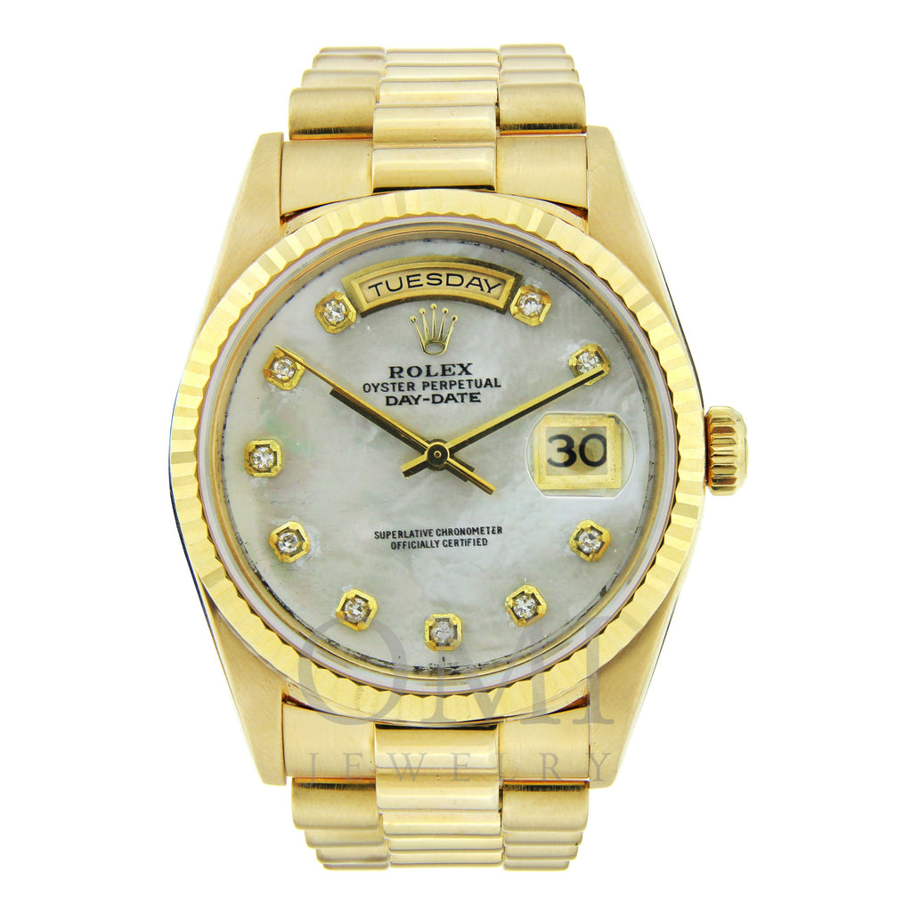 Rolex Day Date 18K Yellow Gold with Diamond Hour Markers 36mm