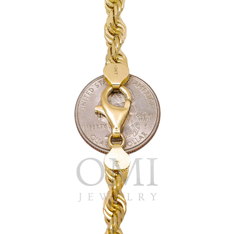 10K Yellow Gold 6.51mm Solid Rope Chain Available In Sizes 18