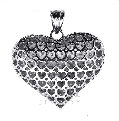 Black and White Diamond Heart Pendant