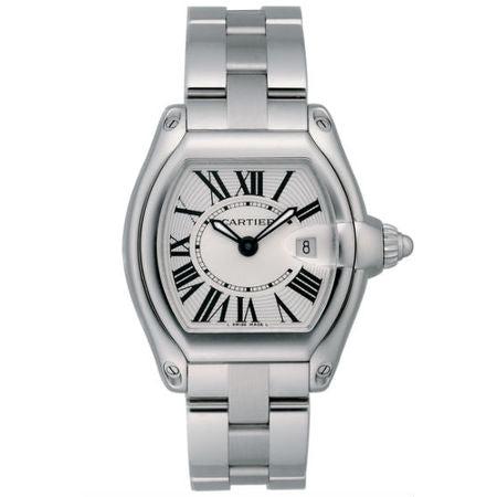 Cartier Roadster 30MM W62016V3 / 2675 Silver Roman Dial Stainless Steel Bracelet