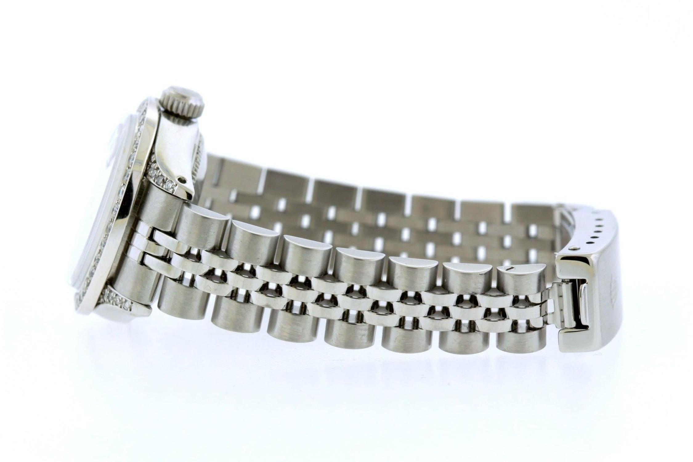 Rolex Datejust 26MM 6916 Ice Blue Diamond Dial Diamond Bezel Stainless Steel Jubilee Bracelet 1.2ct