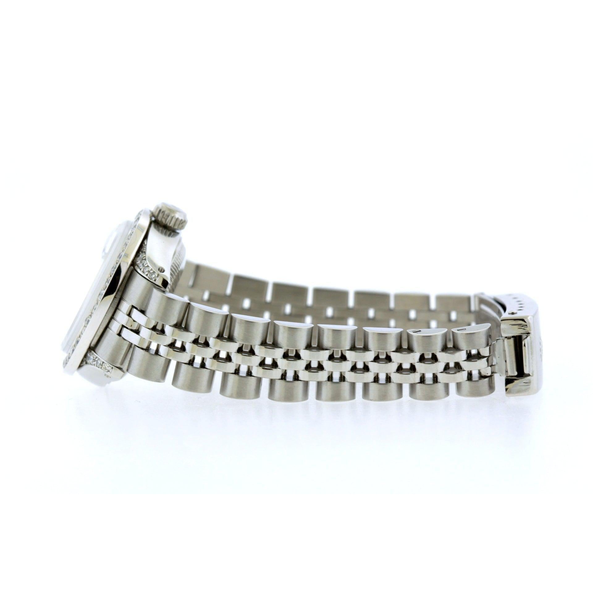 Rolex Datejust 26MM 6916 Black Diamond Dial Diamond Bezel Stainless Steel Jubilee Bracelet 1.2ct