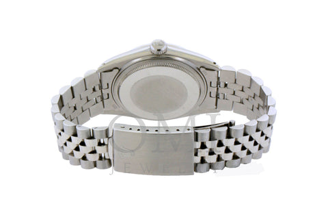 Rolex Datejust Diamond Watch, 36mm, Stainless Steel Black and Blue Dial w/ Diamond Bezel