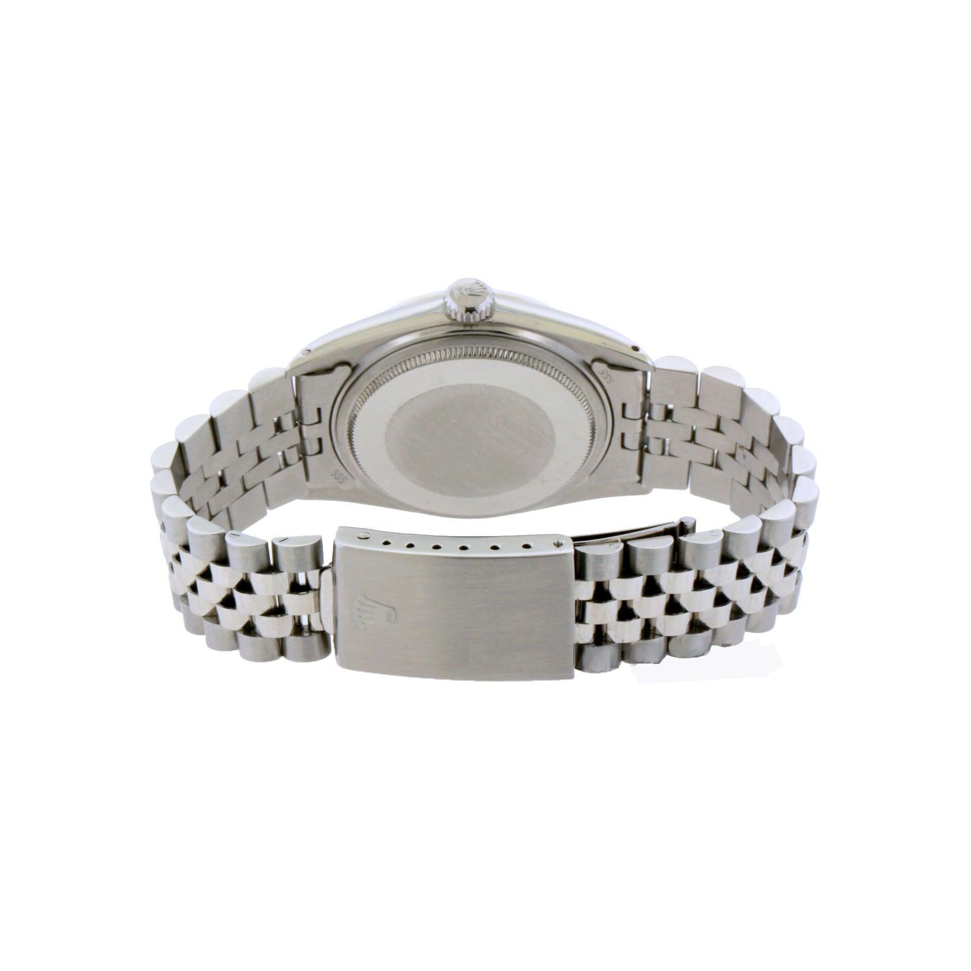 Rolex Datejust 36MM 16200 Pink Mother of Pearl Diamond Dial Diamond Bezel Stainless Steel Jubilee Bracelet 1.2ct