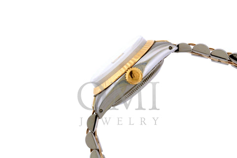 Rolex Datejust 26mm Yellow Gold and Stainless Steel Bracelet Blue Mother of Pearl Dial