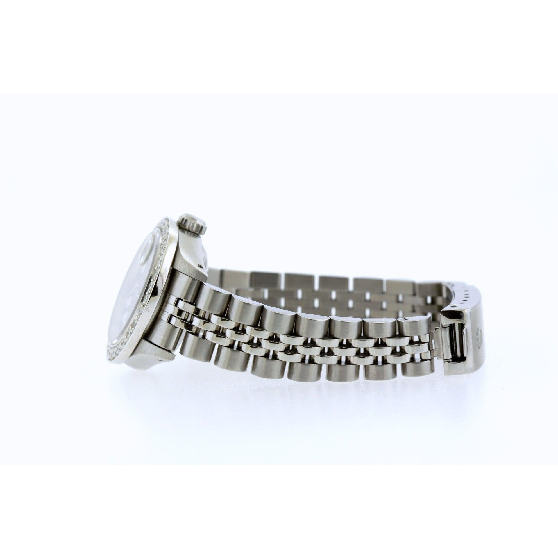 Rolex Datejust 26MM 6916 Black Diamond Dial Diamond Bezel Stainless Steel Jubilee Bracelet 1.2ct