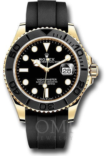 Rolex Yellow Gold Yacht-Master 226658 42MM Black Dial With Black Oysterflex Strap