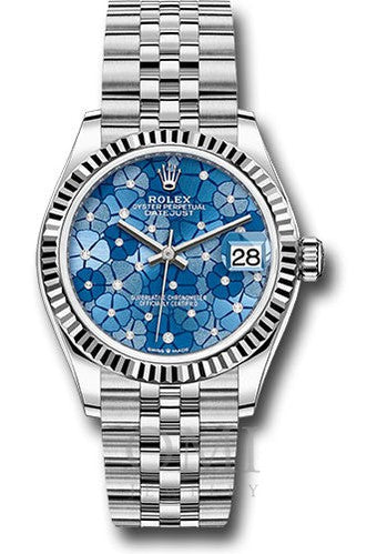 Rolex Datejust 278274 31MM Azzurro Blue Floral Motif Diamond Dial With Jubilee Bracelet