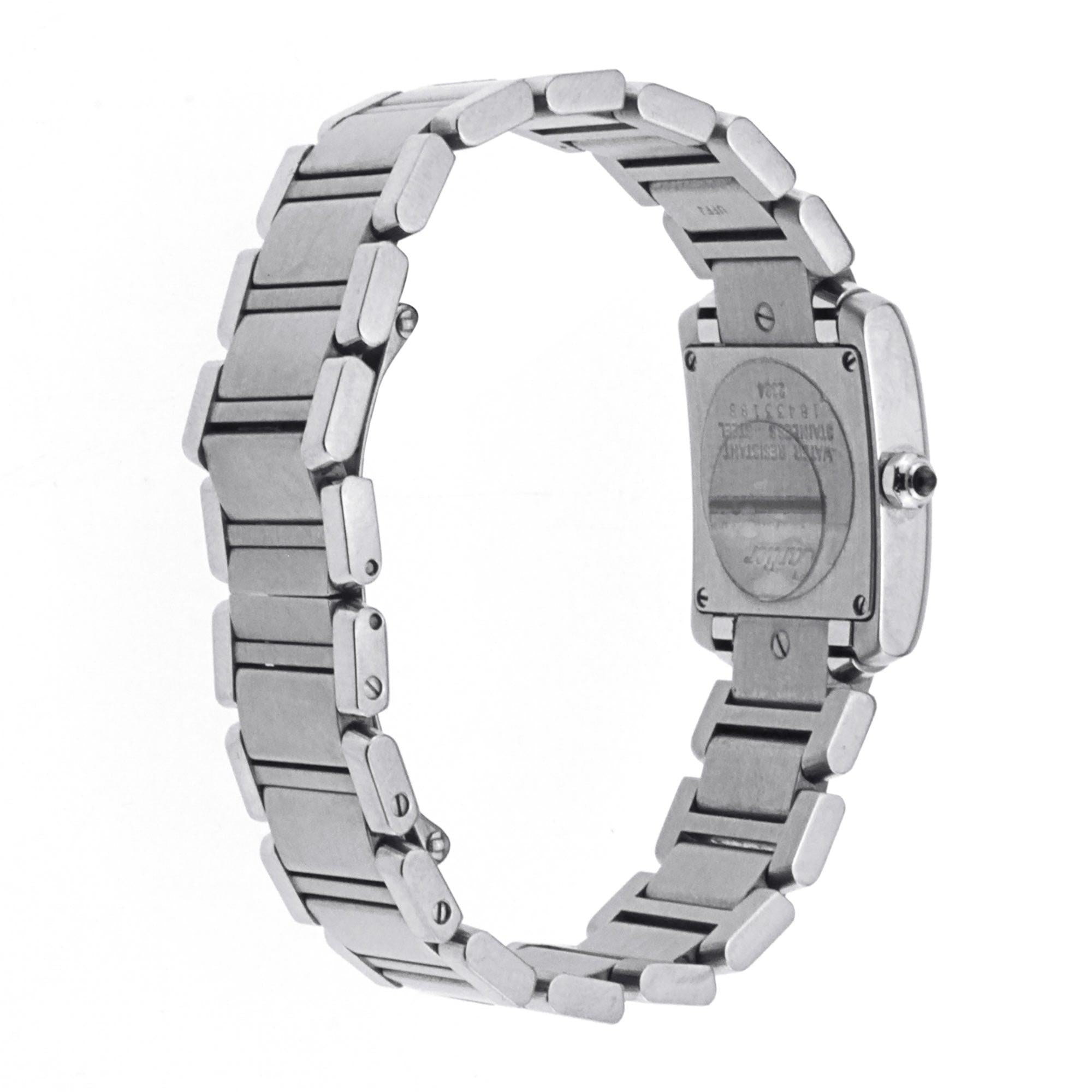 Cartier Tank Française 20MM W51008Q3 Silver Roman Dial Stainless Steel Bracelet