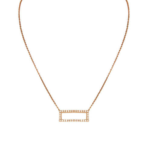 Diamond Rectangle Pendant with Chain