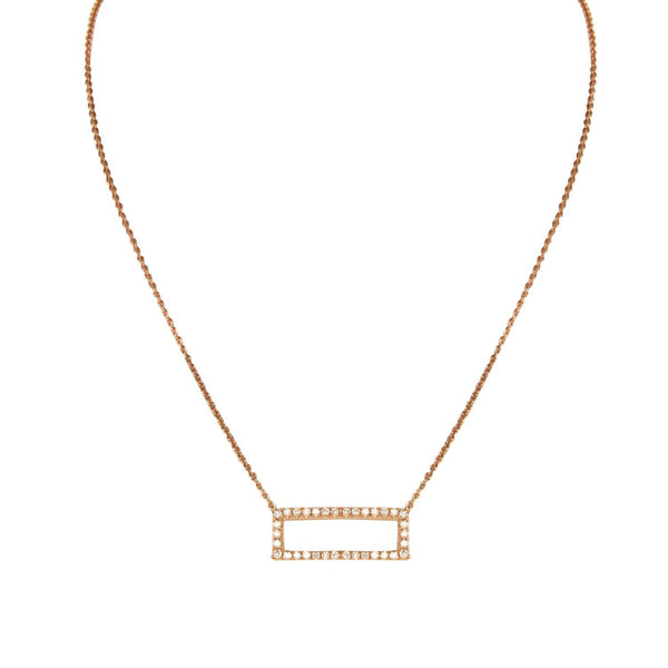 Diamond Rectangle Pendant with Chain