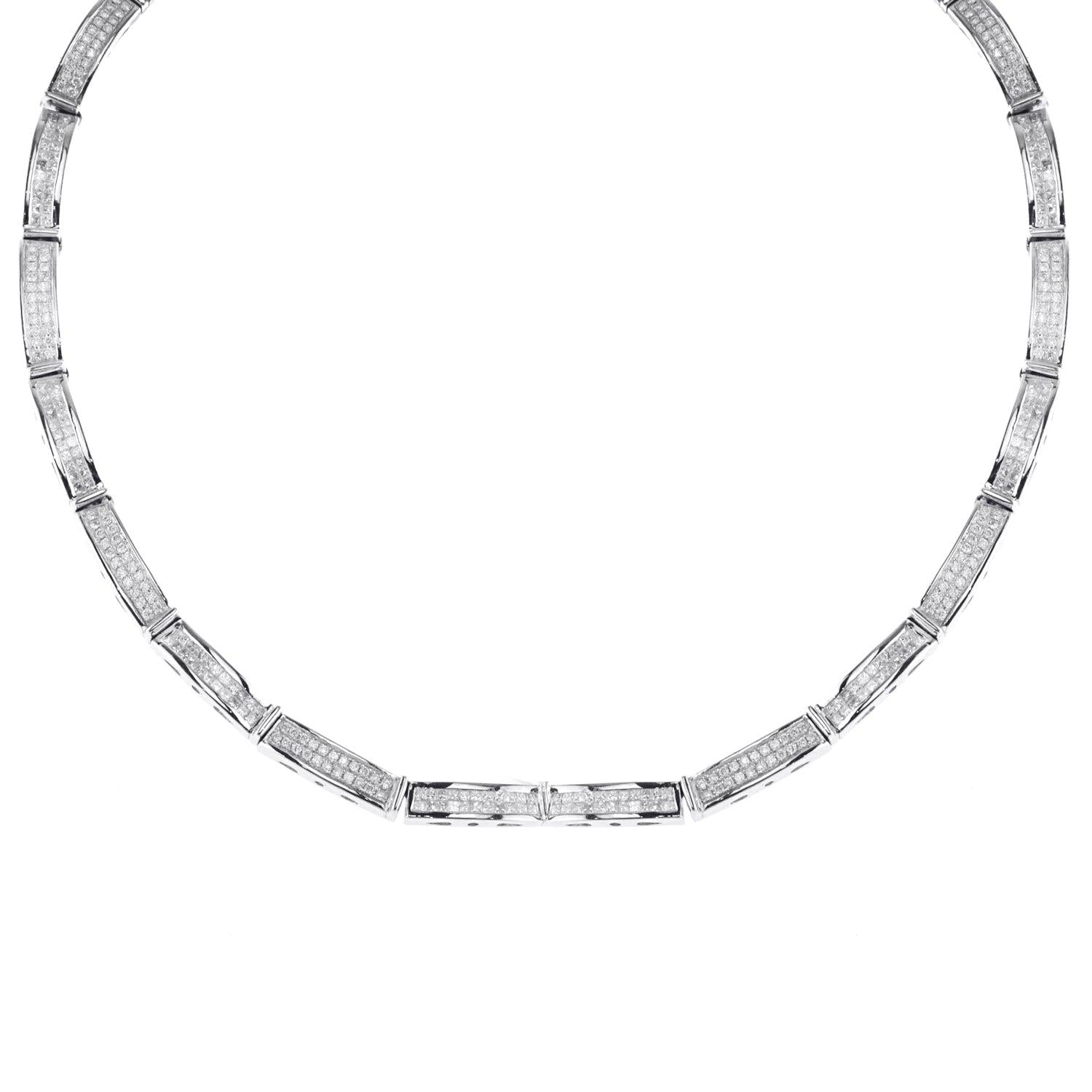 Ladies Princess Cut Diamond Necklace