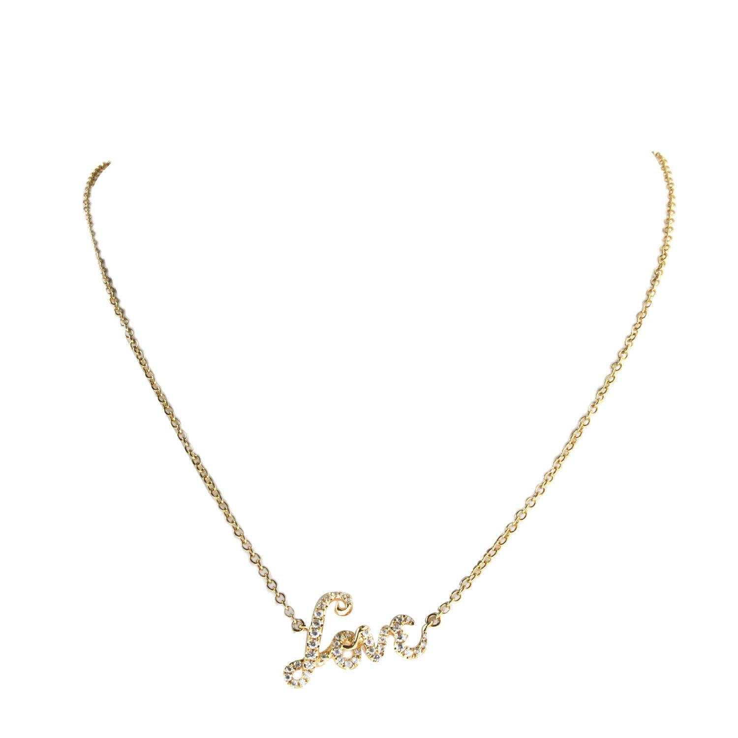 Ladies Diamond LOVE Pendant with Chain