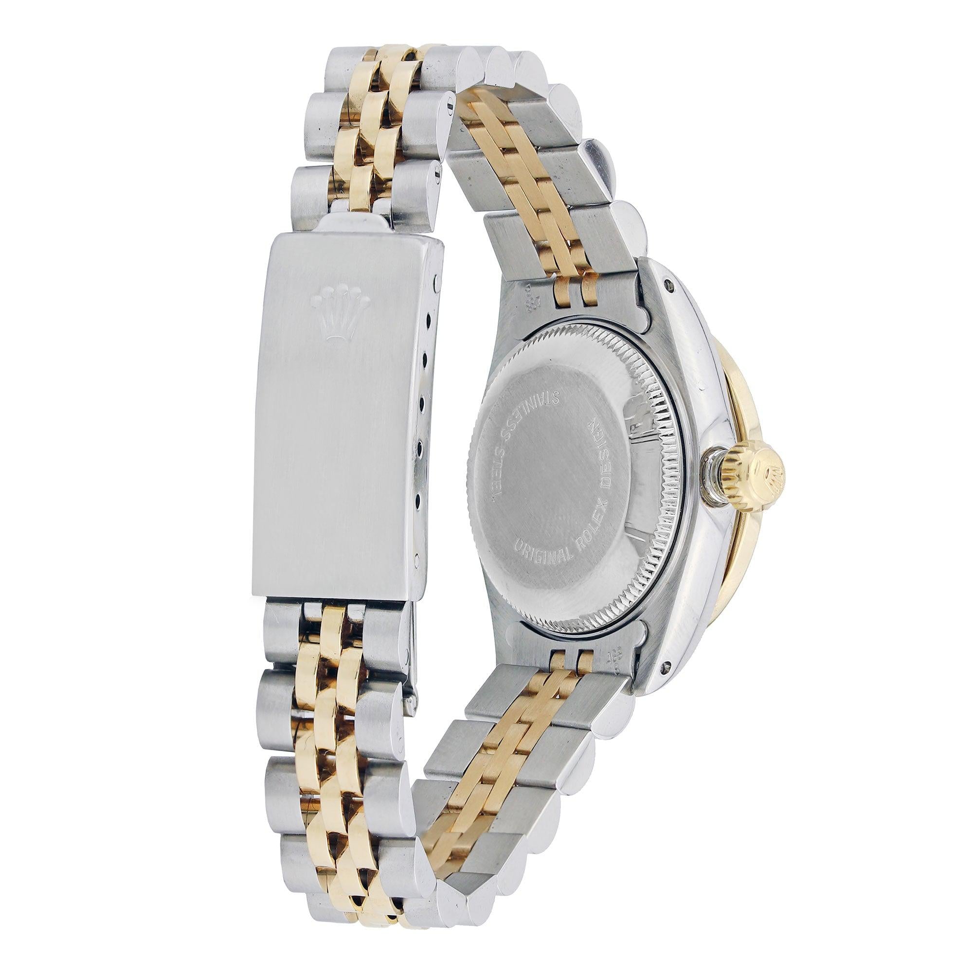 Rolex Datejust 26MM 6917 Mother of Pearl Diamond Dial Diamond Bezel Two Tone Yellow Gold Jubilee Bracelet 0.8ct