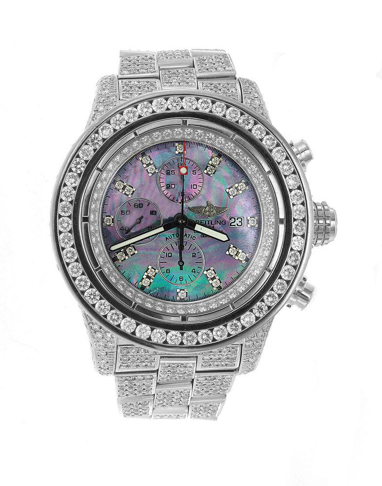 Men's Breitling Super Avenger with White Diamond Bezel and