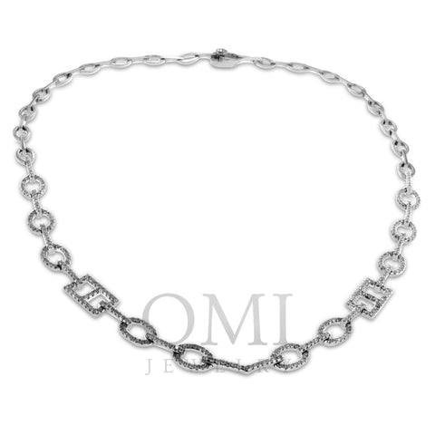 18K White Gold Necklace with Round Cut Diamonds 2.00CT